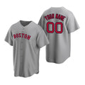 Custom Boston Red Sox Gray CONTON Stitched Cool Base Road Jersey