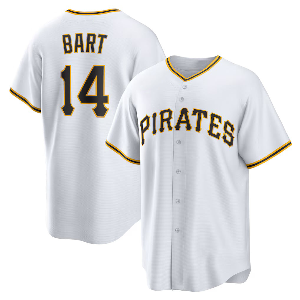 Pittsburgh Pirates #14 Joey Bart White CONTON Home Replica Jersey