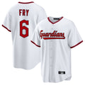 Cleveland Guardians #6 David Fry Player White CONTON Game Home Stitched Jerseys