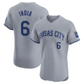 Kansas City Royals #6 Jonathan India Player Gray CONTON Limited Elite Home Stitched Jerseys