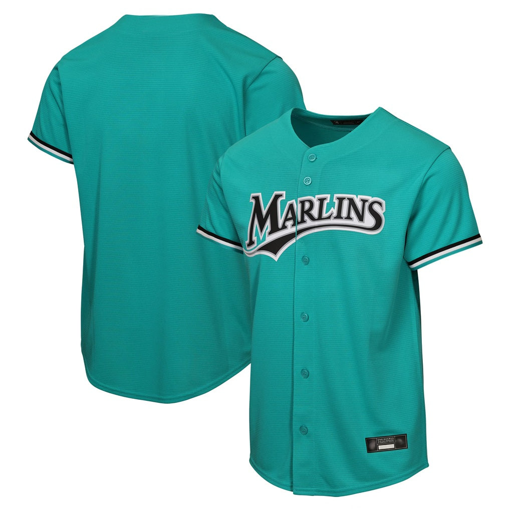 Miami Marlins Blank Player Teal CONTON Mitchell & Ness Cooperstown Collection Game Stitched Jerseys