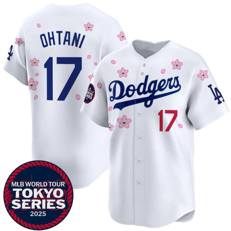 Los Angeles Dodgers #17 Shohei Ohtani White CONTON 2025 Tokyo Series Limited Stitched Jersey