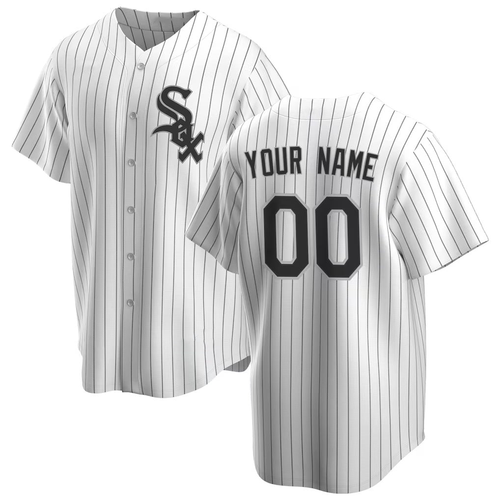 Custom Chicago White Sox White CONTON Home Replica Jersey