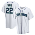 Seattle Mariners #22 Bryan Woo White CONTON Home Replica Jersey