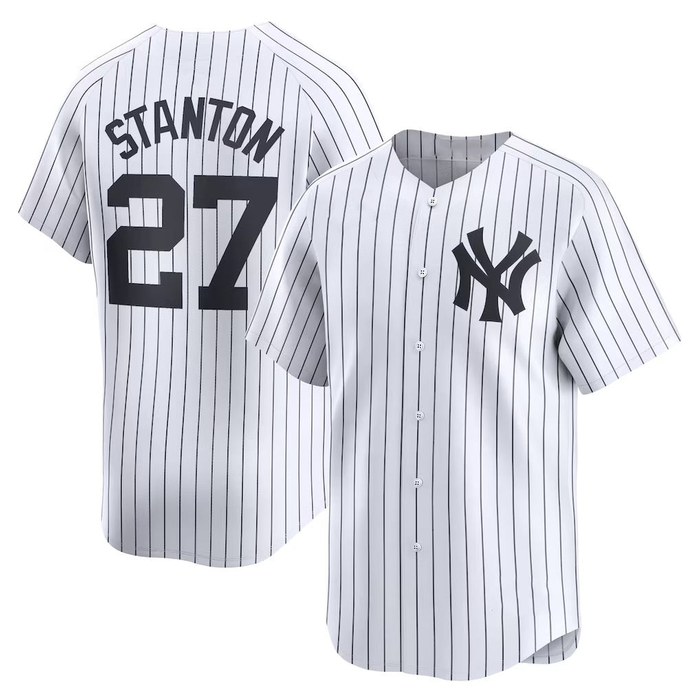 New York Yankees #27 Giancarlo Stanton White CONTON Home Limited Player Jersey