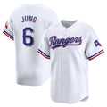 Texas Rangers #6 Josh Jung White CONTON Home Limited Player Jersey