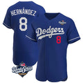 Los Angeles Dodgers #8 Enrique Hern¨¢ndez Player Royal CONTON World Series Limited Elite Home Stitched Jerseys