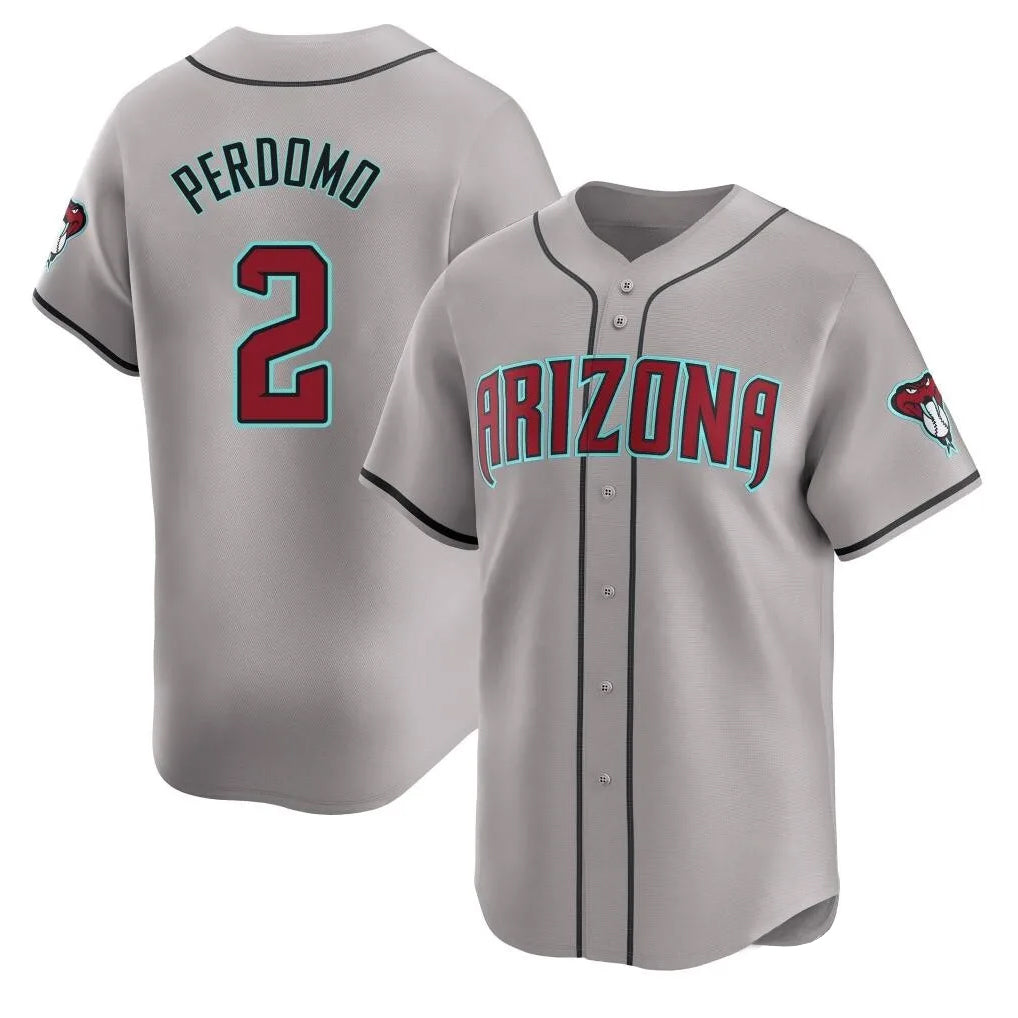 Arizona Diamondbacks #2 Geraldo Perdomo Player Gray CONTON Road Limited Home Game Stitched Jerseys