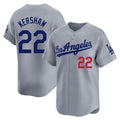 Los Angeles Dodgers #22 Clayton Kershaw Player Gray CONTON Limited Home Stitched Jerseys