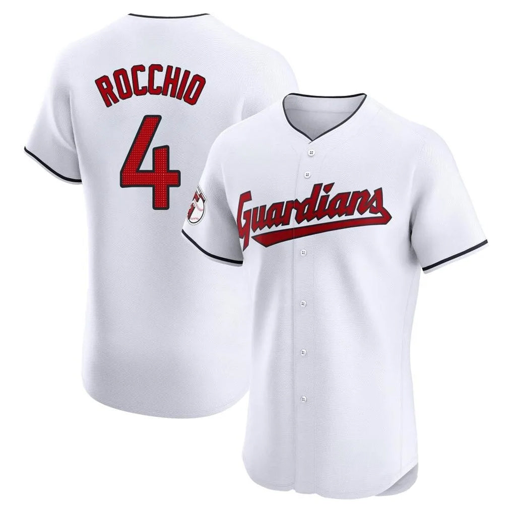 Cleveland Guardians #4 Brayan Rocchio Player White CONTON Limited Elite Home Stitched Jerseys