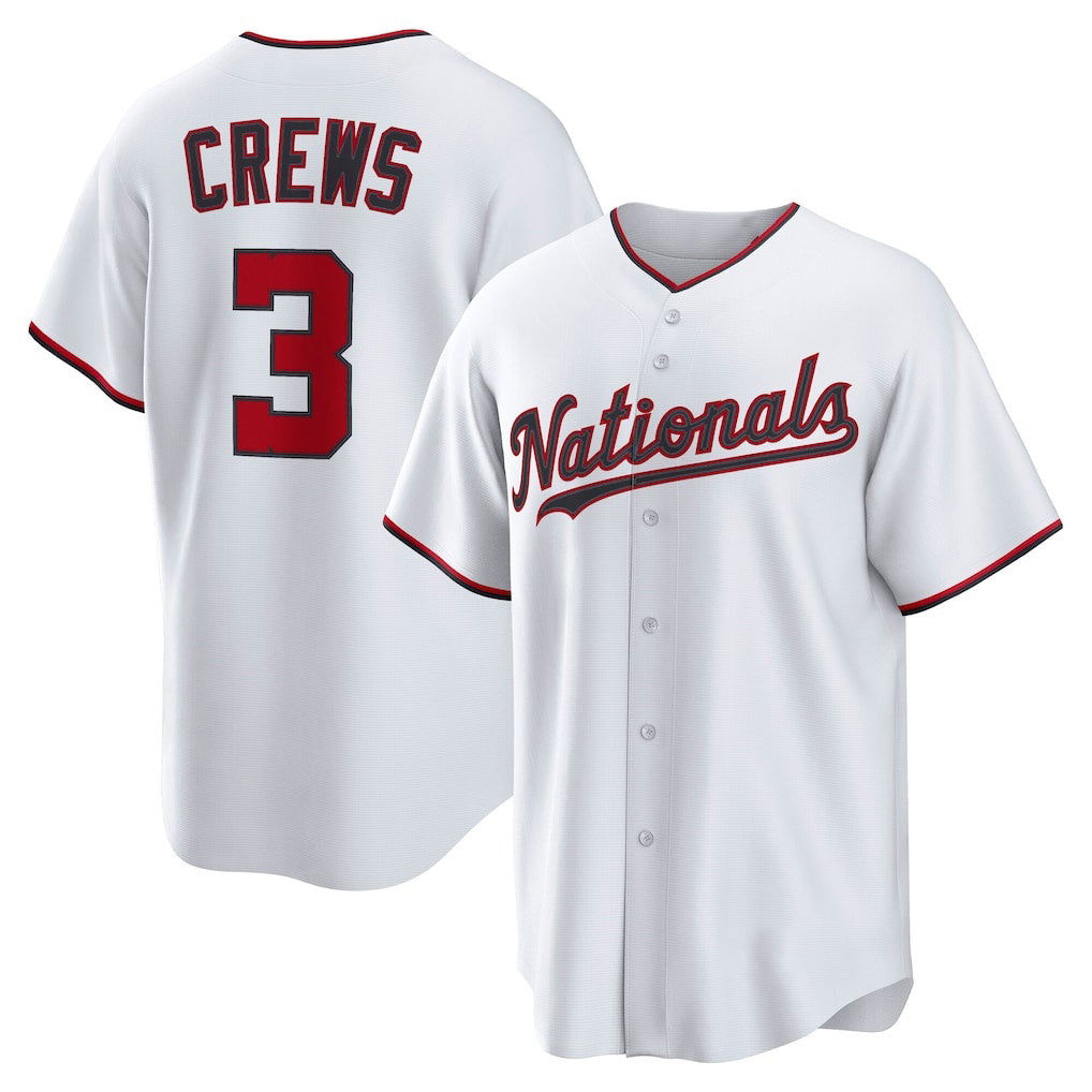 Washington Nationals #3 Dylan Crews White CONTON Home Replica Jersey