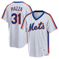 New York Mets #31 Mike Piazza White CONTON Home Cooperstown Collection Player Jersey