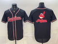 Cleveland Guardians Team Big Logo 2026 Fashion Replica Black CONTON Out Stitched Jersey