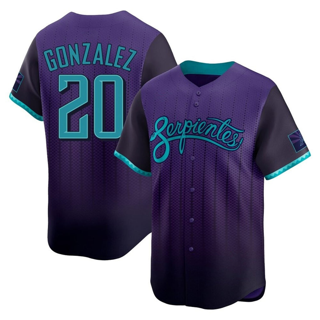 Arizona Diamondbacks #20 Luis Gonzalez Player Purple CONTON City Connect Limited Home Game Stitched Jerseys
