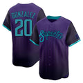 Arizona Diamondbacks #20 Luis Gonzalez Player Purple CONTON City Connect Limited Home Game Stitched Jerseys