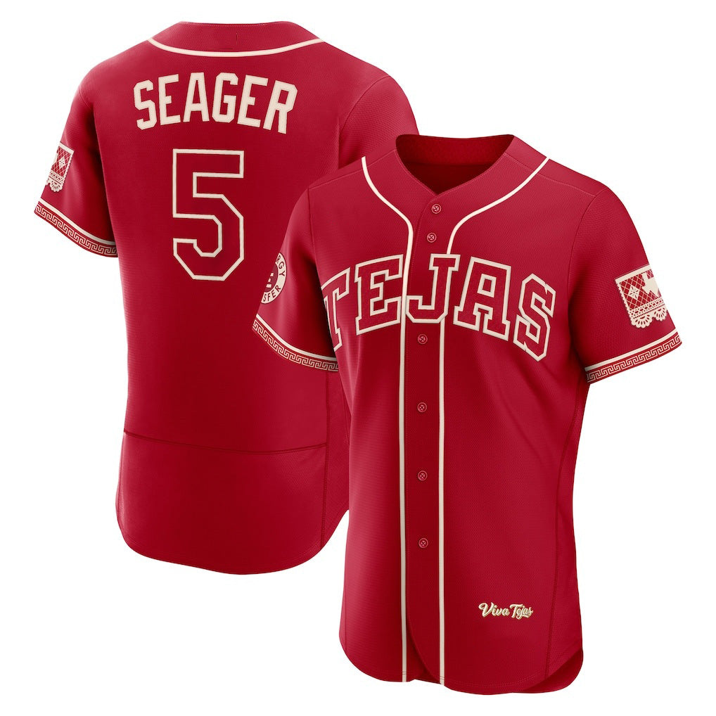 Texas Rangers #5 Corey Seager Red CONTON 2026 City Connect Authentic Sponsor Patch Jersey