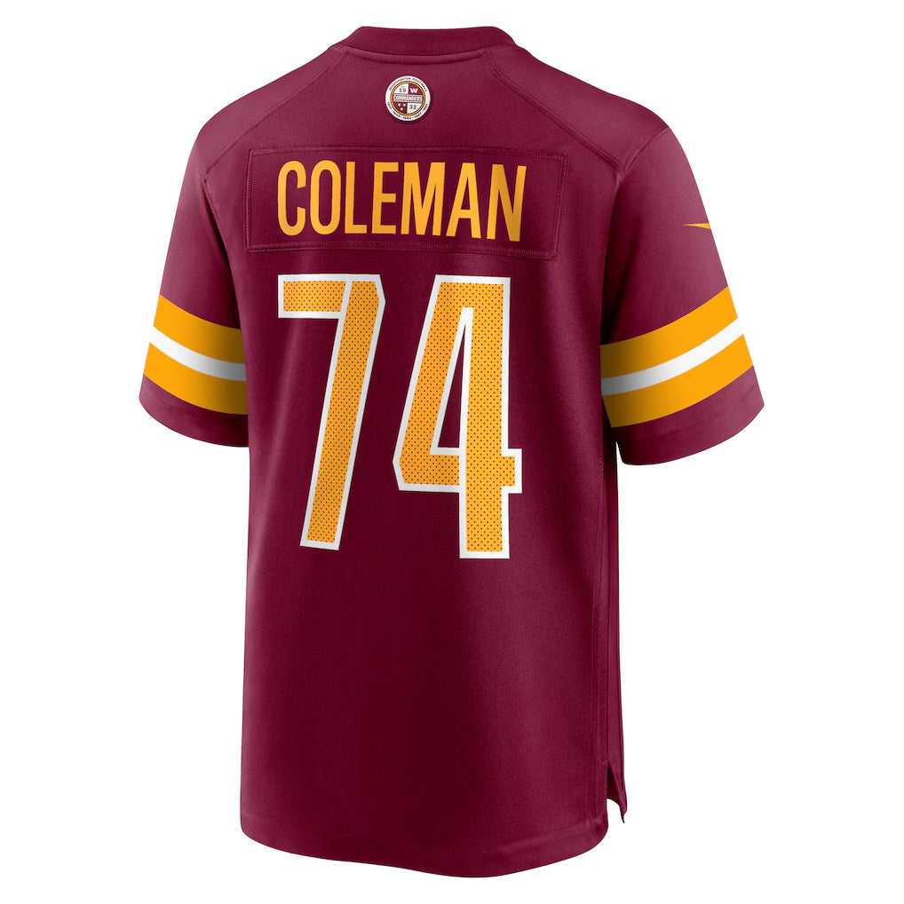 W.Commanders #74 Brandon Coleman Burgundy CONTON Game Jersey