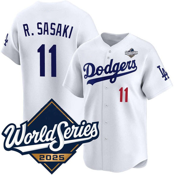 Los Angeles Dodgers #11 Roki Sasaki White CONTON 2025 World Series Limited Stitched Jersey