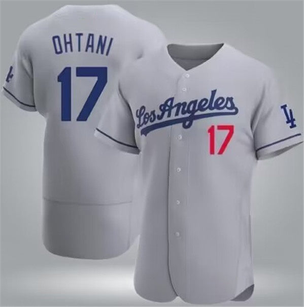 Los Angeles Dodgers #17 Shohei Ohtani Gray CONTON Flex Base Stitched Jersey