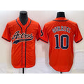 Houston Astros #10 Yuli Gurriel Orange CONTON With Patch Cool Base Stitched Jersey