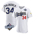 Los Angeles Dodgers #34 Fernando Valenzuela Player Gold White CONTON World Series 2026 Collection Stadium Limited Elite Stitched Jerseys