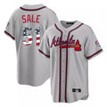 Atlanta Braves #51 Chris Sale Player Gray CONTON USA 250 Fourth Of July Limited Home Game Stitched Jerseys