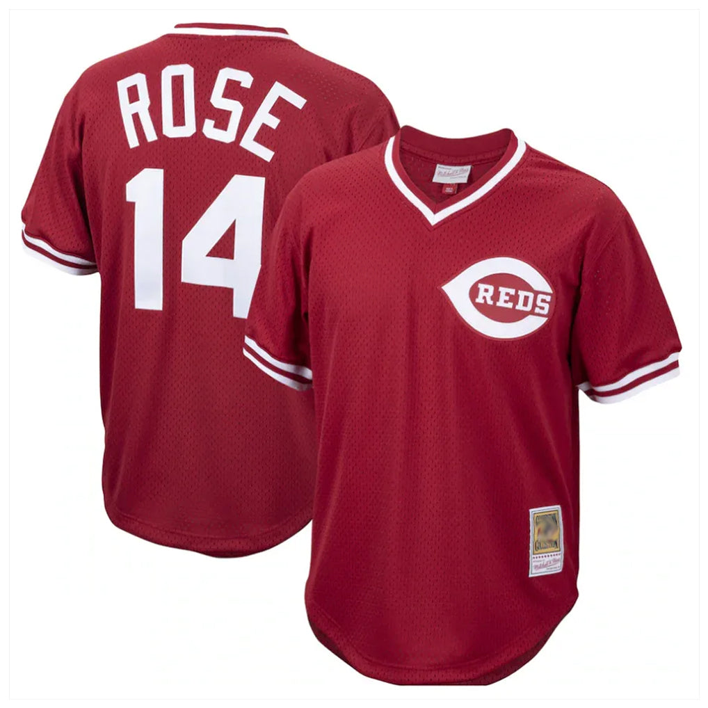 Cincinnati Reds #14 Pete Rose Player Red CONTON Throwback Cooperstown Collection Limited T-shirt Stitched Jerseys