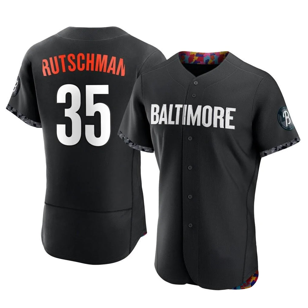 Baltimore Orioles #35 Adley Rutschman Player Black CONTON City Connect Limited Elite Home Game Stitched Jerseys