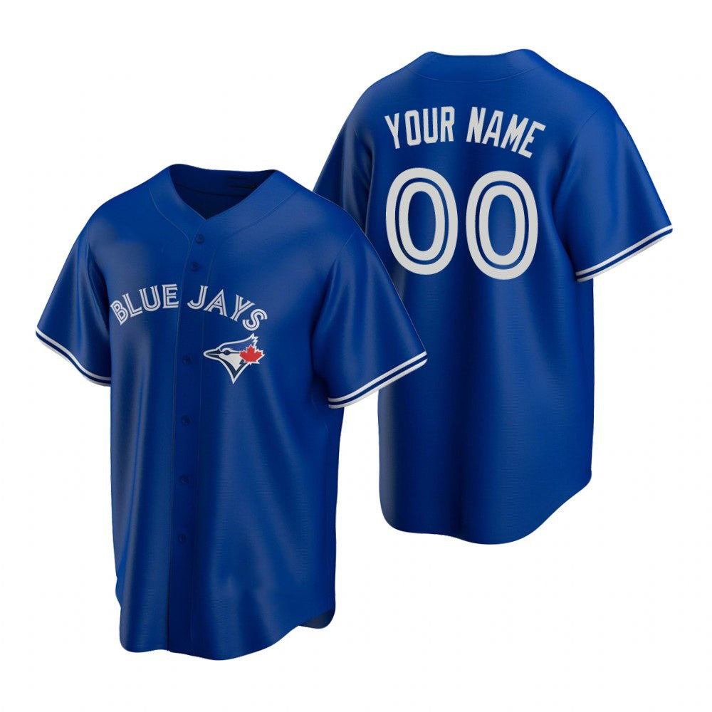 Custom Toronto Blue Jays Royal CONTON Stitched Cool Base Jersey