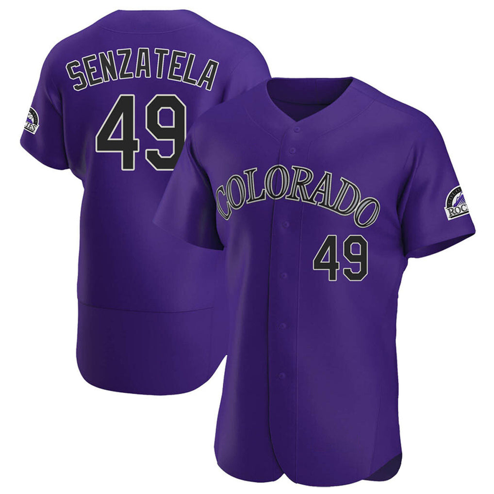Colorado Rockies #49 Antonio Senzatela Player Purple CONTON Limited Elite Home Stitched Jerseys