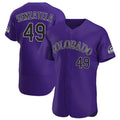 Colorado Rockies #49 Antonio Senzatela Player Purple CONTON Limited Elite Home Stitched Jerseys