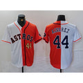 Houston Astros #44 Yordan Alvarez Number White Orange CONTON Split Stitched Jersey