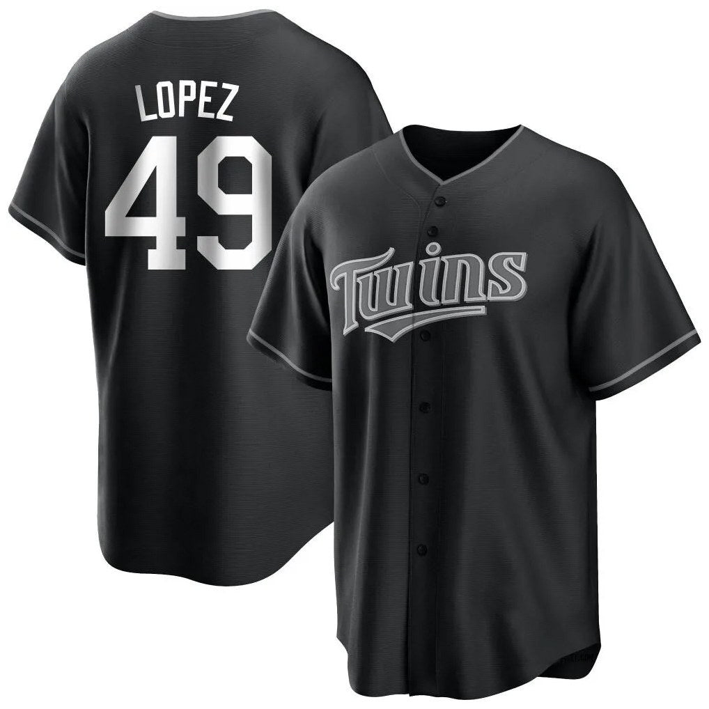Minnesota Twins #49 Pablo Lopez Player Black CONTONHome Game Stitched Jerseys