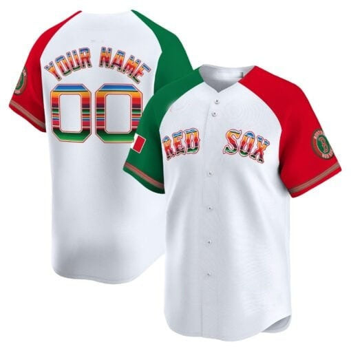 Custom Boston Red Sox Mexico White CONTON Vapor Premier Limited Jersey ¨C Aiternate