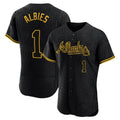 Atlanta Braves #1 Ozzie Albies Player Black CONTON Snake Skin City Limited Elite Home Game Stitched Jerseys