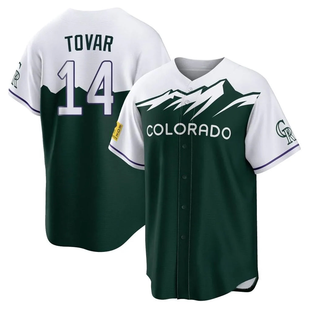 Colorado Rockies #14 Ezequiel Tovar Player Green CONTON City Connect Home Game Stitched Jerseys