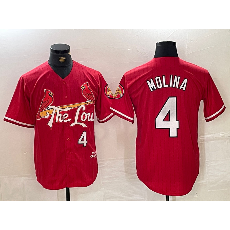 St. Louis Cardinals #4 Yadier Molina Red CONTON 2024 City Connect Limited Stitched Jersey