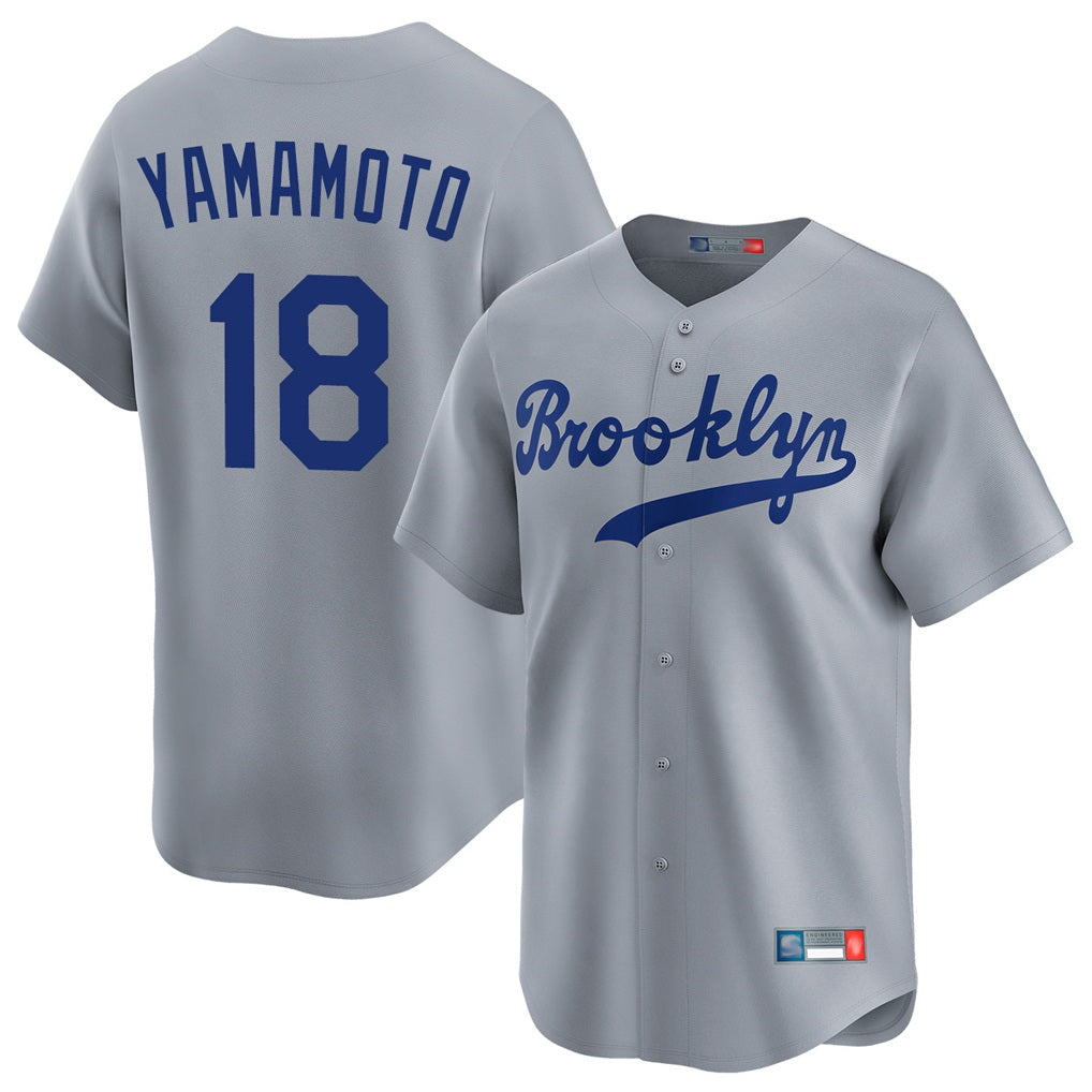 Los Angeles Dodgers #18 Yoshinobu Yamamoto Player Gray CONTON Game Limited Home Stitched Jerseys