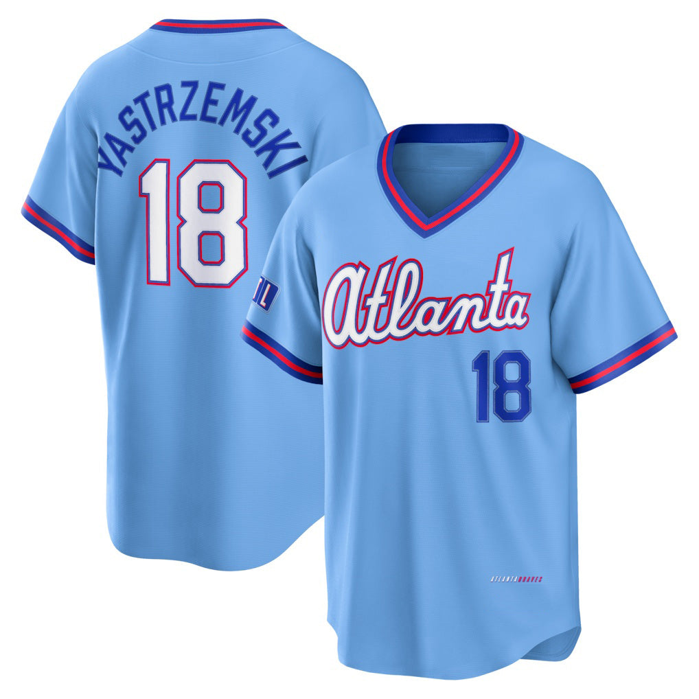 Atlanta Braves #18 Mike Yastrzemski Powder Blue CONTON 2026 City Connect Stadium Jersey