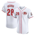 Cincinnati Reds #28 Eugenio Su¨¢rez Player White CONTON Limited Elite Home Stitched Jerseys