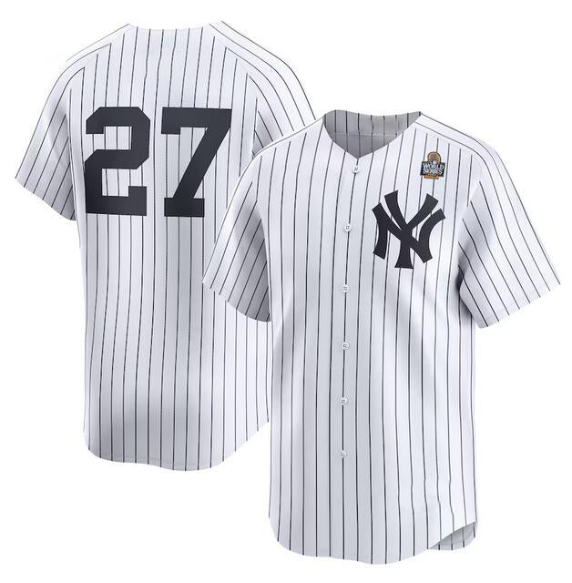 New York Yankees #27 Giancarlo Stanton White CONTON 2024 World Series Home Limited Stitched Jersey