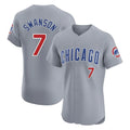Chicago Cubs #7 Dansby Swanson Player Gray CONTON Road Limited Elite Home Stitched Jerseys