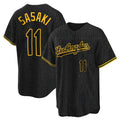 Los Angeles Dodgers #11 Roki Sasaki Player Black CONTON Snake Skin City Game Home Stitched Jerseys