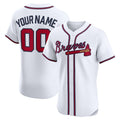 Custom Atlanta Braves White CONTON Home Elite Jersey