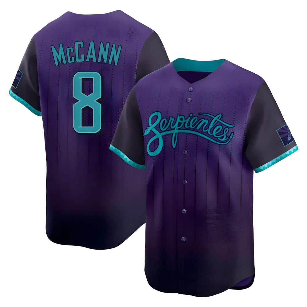 Arizona Diamondbacks #8 James McCann Player Purple CONTON City Connect Limited Home Game Stitched Jerseys