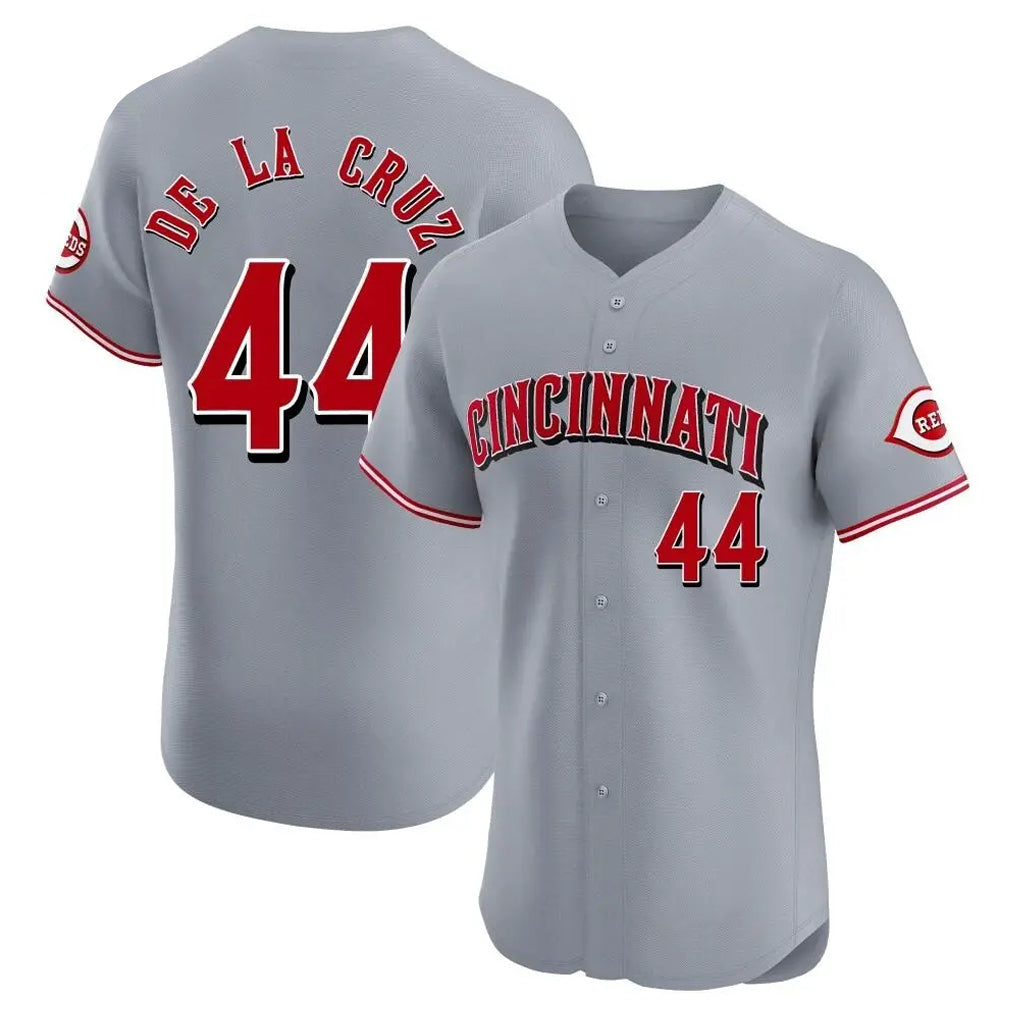 Cincinnati Reds #44 Elly De La Cruz Player Gray CONTON Limited Elite Home Stitched Jerseys