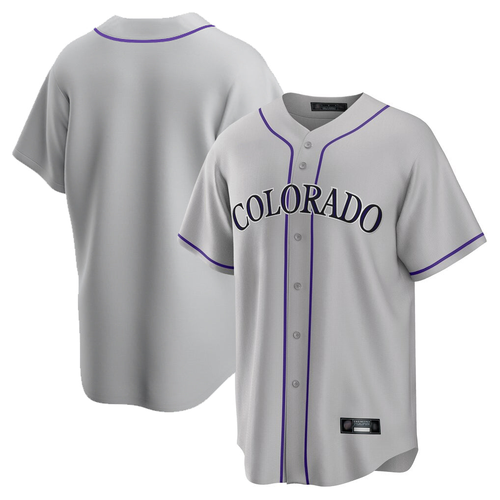 Colorado Rockies Blank Player Gray CONTON Game Home Stitched Jerseys