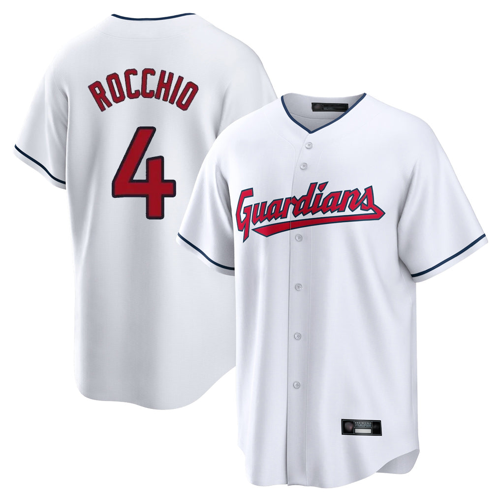 Cleveland Guardians #4 Brayan Rocchio Player White CONTON Home Game Stitched Jerseys