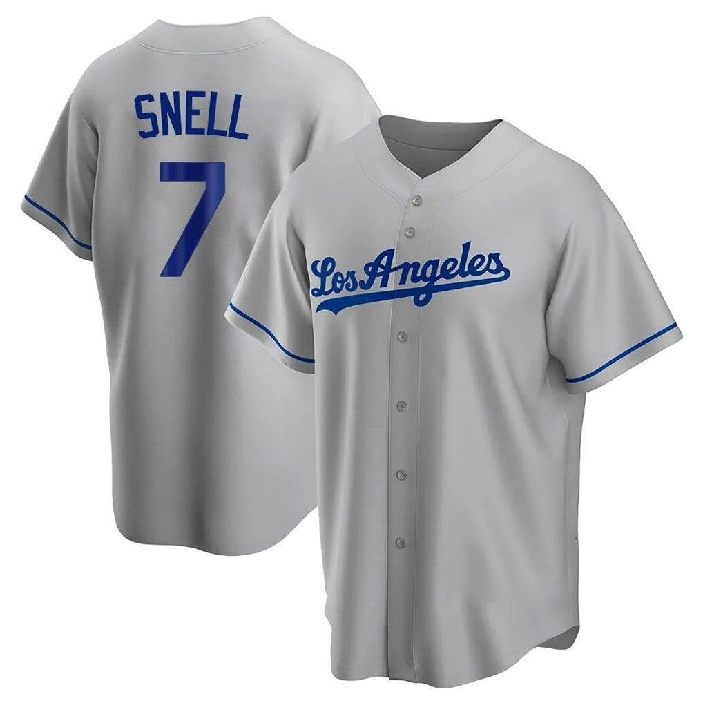 Los Angeles Dodgers #7 Blake Snell Player Gray CONTON Road Game Stitched Jerseys
