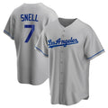 Los Angeles Dodgers #7 Blake Snell Player Gray CONTON Road Game Stitched Jerseys
